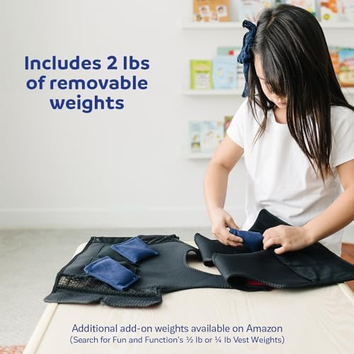 Fun and Function - Blue Weighted Compression Vest for Kids & Adults - Calming Sensory Compression Vest for Kids - Weighted Vest for Sensory Needs - Toddlers, Kids, Teens & Adults Sizing