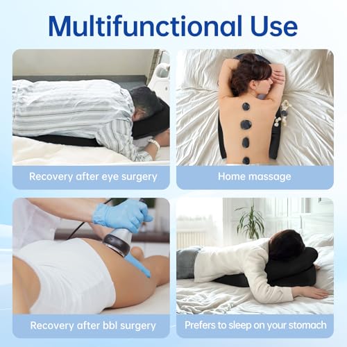 Face Down Pillow After Eye Surgery - BBL Pillow After Surgery for Sleeping - Prone Face Down Massage Pillow Headrest for Bed - Vitrectomy Recovery Equipment