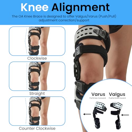 Comfyorthopedic OA Unloader Knee Brace For Medial Knee Pain, Arthritis Support, Osteoarthritis, Bone on Bone Inside Cartilage Joint Side Stabilizer L1851 L1843, Adjustable Plus Size Fits Up to 32in Thigh Circumference