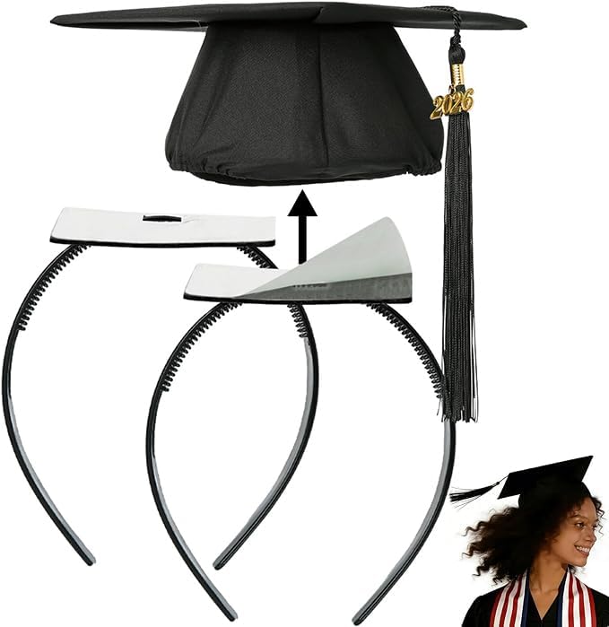 Graduation Cap Headband Insert-Anti-Fall Grad Cap Headband for Curly Hair,Graduation Hat Hair Band Accessories