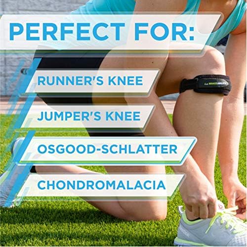 BraceAbility Patellar Tendon Support Strap - Knee Stabilizer Brace with Adjustable Band for Patella Tendonitis, Osgood Schlatter, Soccer, Basketball, Running, Jumper's Knee, Tennis, Volleyball (S)