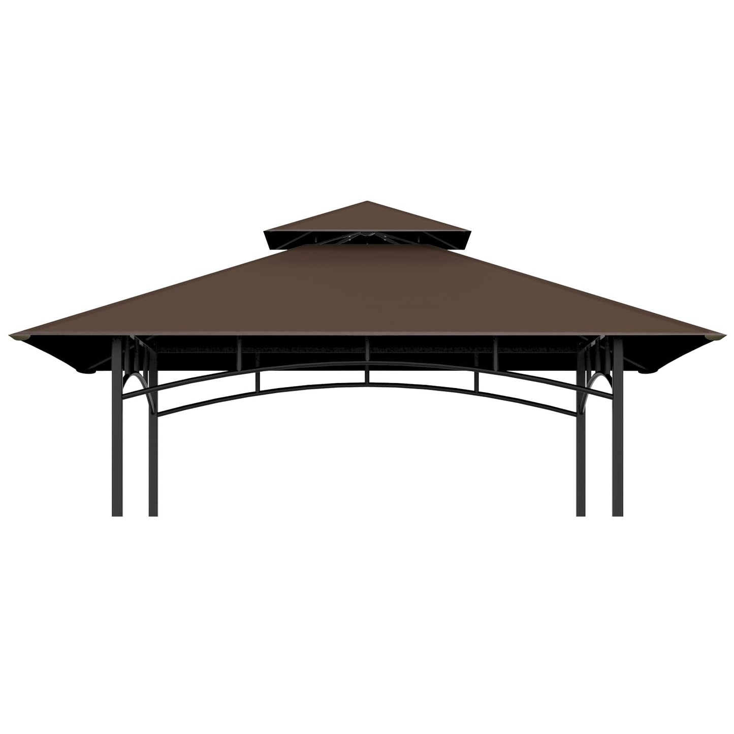 Grill Gazebo Replacement Top, 5 * 8 Outdoor BBQ Top Cover, Double Layer BBQ Gazebo Top Canopy for Model #L-GG001PST-F (Brown)