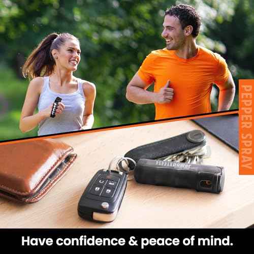 UDAP Pepper Power Jogger Fogger OC Compact Self Defense Pepper Spray with Holster, Clip and Mini Keychain, Travel Size for Runners, PSD, 5 Piece Pack