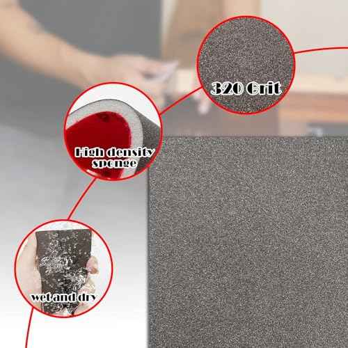 Sanding Sponge Set, 20 Pcs 320 Grit Sanding Block Pads Dry Wet Sanding Sponge Soft Foam Fine Drywall Sandpaper for Crafts Furniture Wood Model Drywall Metal Rust Removal Polishing