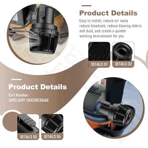 2-1/2-Inch Vacs Vacuum Diffuser Muffler CMXZVBE38660 for Craftsman CMXEVBE17596 Shop Wet/Dry Vacuum Cleaner Attachment, Reduce Noise