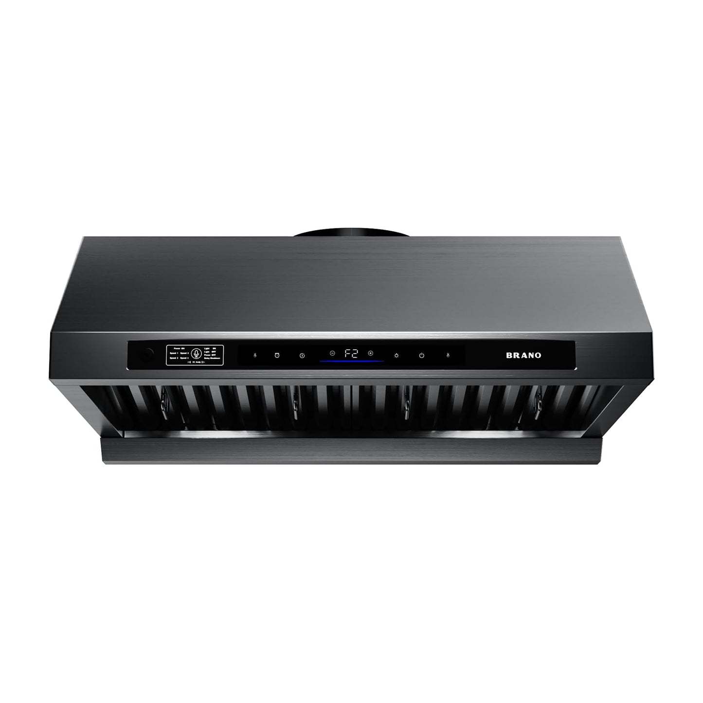 36inch Under Cabinet Range Hood with 1200 CFM Power, Stainless Steel Ducted Vent Hood with Voice & Gesture Control, PVD Titanium Plated Finish, 6 Speed, DC Motor