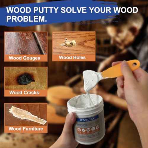 Wood Filler, Wood Putty, Wood Putty Filler Paintable, Stainable & Quick Drying - Quickly Repair Any Broken and defective Wooden Furniture (White£¬9.87 Ounce)