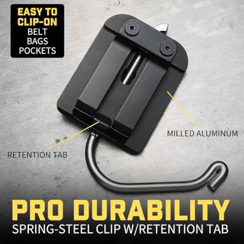 Holstery HookMaster | Tool Belt Utility Hook Holster - Heavy-Duty Steel Swivel Hook Holder - All Metal