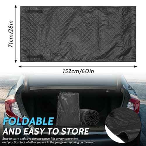 60''x28'' Foldable Car Repair Pad, Black Automotive Maintenance Mat, for Low Clearance, Special Roads, Long-Distance Trucks, Mechanics Pad, Automotive Repair Mat
