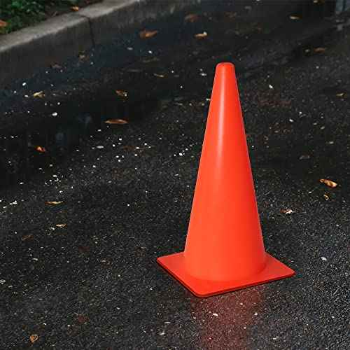 12 Inch Traffic Training Sports Cones, [10 Pack] Orange Safety Cones, Soccer Basketball Cones for Drills, Plastic Marker Cones for Indoor/Outdoor Activity & Festive Events