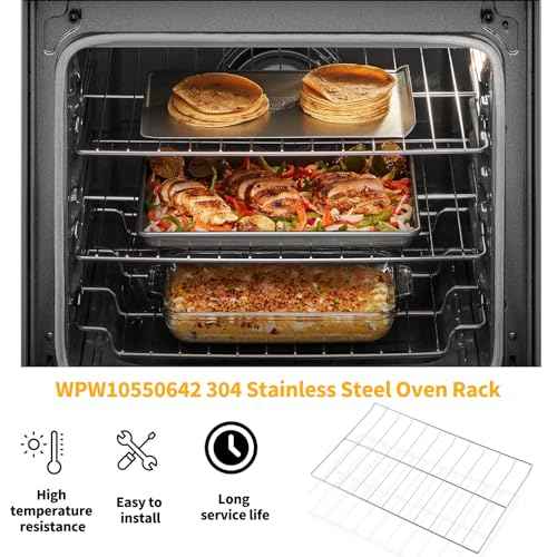Allstare W10550642 Oven Rack Replacement Parts for Whirlpool Stove Oven Rack Amana Range Parts 304 Stainless Steel Oven Rack WPW10550642 WFG320M0BS3 WFG505M0BS3 25 x 15 Inches Oven Shelf Wire Rack