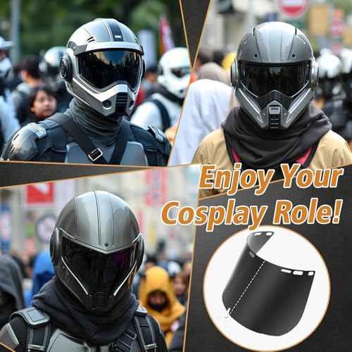 Feekoon 6 Pack Face Shield Replacement Lens, 15.5'' x 8'' Tinted Full Face Shield Compatible with Hobart 770580, Protective Safety Visor Replacement for Welding, Grinding, DIY, Cosplay Helmet