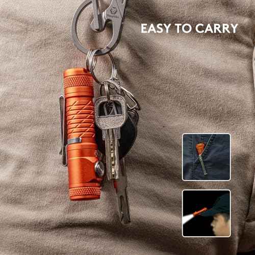 RovyVon AA145 Small Rechargeable EDC Flashlight 800 Lumen Bright Little Light, USB-C & AA Battery Included, Magnetic Tail Cap, Two Way Clip Led Pocket Size Flashlight for Camping,Hiking Emergencies.