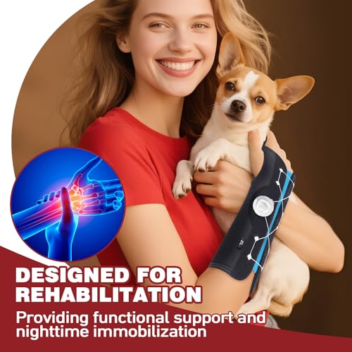 Resting Hand Splint with Adjustable Knob, Night Immobilizer with Removable Splints for Pain Relief, KTQUICK Hand&Wrist Brace for Carpal Tunnel, Stroke Recovery, Arthritis, Tendinitis-Left Hand X-Large