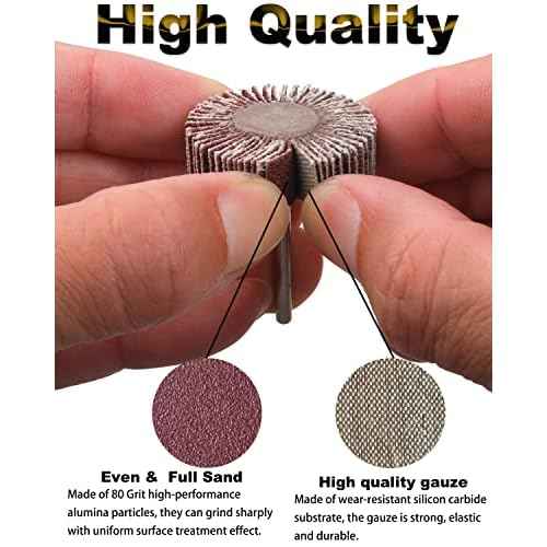 Rocaris 10 Pack Flap Wheel, 120 Grit for Rotary Tools£¬1/8 inch Shank (32X10X3)