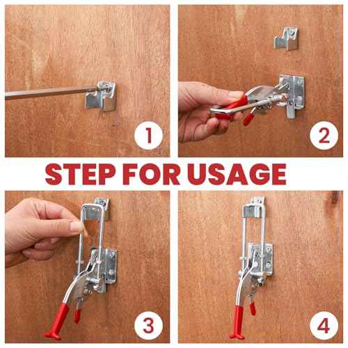 8 Pack Heavy Duty Toggle Clamp Latches 431 Type, 2000Lbs Holding Capacity Adjustable Latch U Bolt Self Lock Toggle Latch Smoker Lid Latch for Tire Carrier Latch Trailer Latch Door Latch Hardware