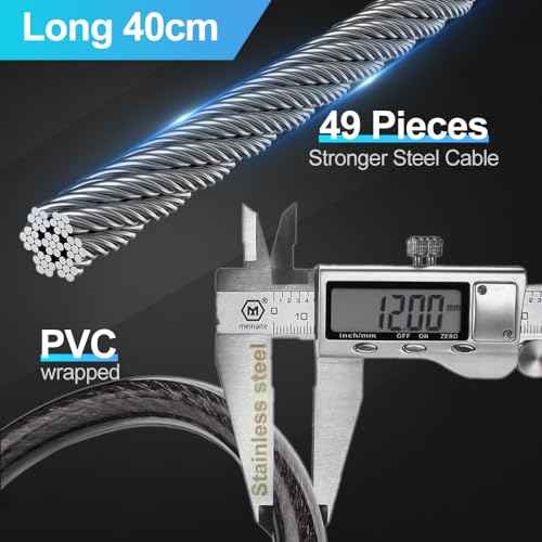 Cable Lock Refrigerator Lock eLinkSmart French Door Fridge Lock - Waterproof 40cm 15.7 inch Fingerprint Bluetooth App Keyless Cable Lock for Cabinets Freezer Baby Safe