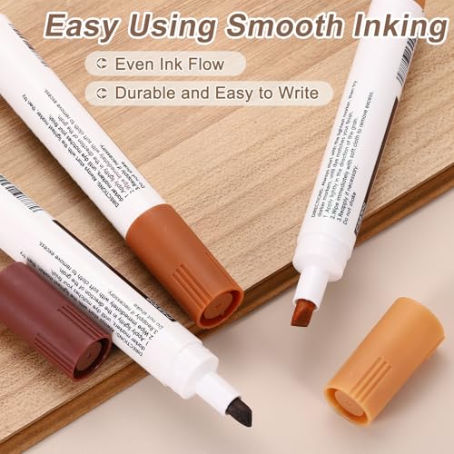 uxcell Furniture Markers Touch Up, 3pcs Furniture Repair Kit Wood Filler Sticks Wood Markers for Scratches Wooden Floor Table Cabinet Laminate Frames, Gray/Black/Rusted Brown