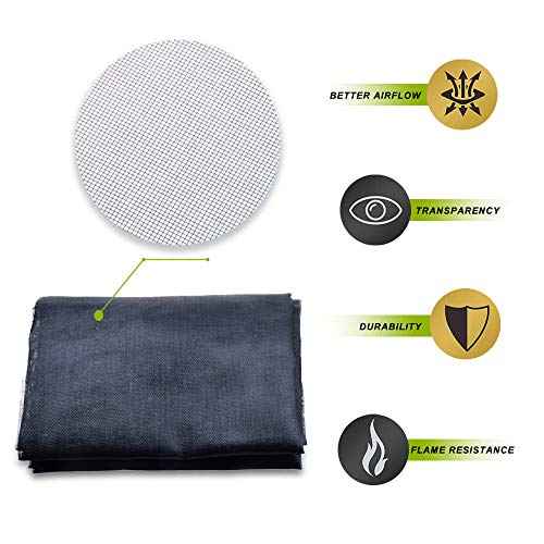 Garage Door Screen - 1 Car 10x9Ft Magnetic Closure Heavy Duty Weighted Bottom Screen Self Sealing Fiberglass Mesh Retractable Net - Easy Assembly & Pass-Through(Black)