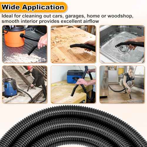 10Ft. Extension Hose Replacement for Shop Vac, Craftsman, Ridgid Wet & Dry Vacuums WD650 WD0950 WD1956 17761 17965 17776, Dust Collection Hose, Wet & Dry Vaccuum Hose Accessories