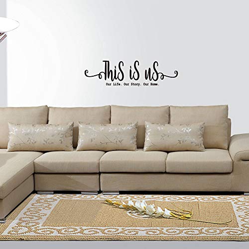 This is Us Our Life Our Story Our Home - Family Love Wall Decal Quotes Art Lettering Sayings Sticker Home D?cor Carved Pure Black Vinyl Separated Letters