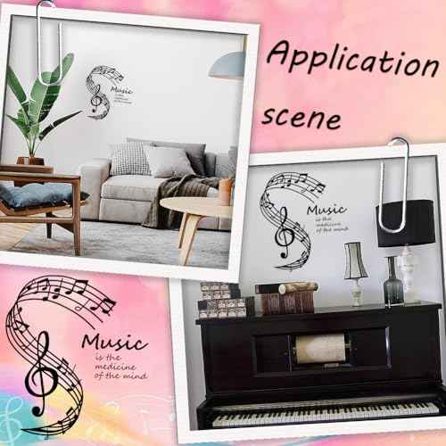CREATCABIN Music Wall Decals Musical Note Wall Stickers Vinyl Wall Art Notes Notation PVC Adhesive Home Mural Decor Gift for DIY Classroom Living Room Music Studio Decoration 19x17Inch