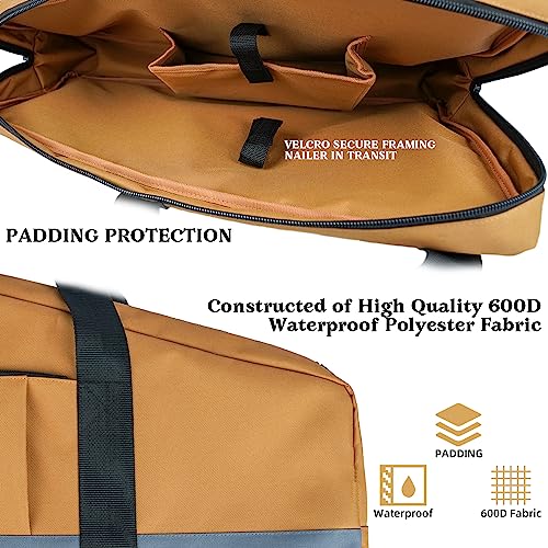 KUNN Framing Nailer Bag with Adjustable Shoulder Strap,Dual Lockable Zipper,Extra Pockets for Hitachi NR83A,NuMax SFR2190