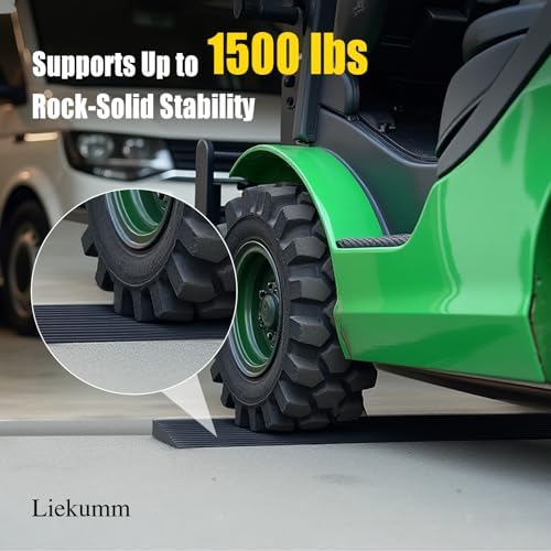 LIEKUMM 5/8" Rise Rubber Threshold Ramp – 1500 lbs Load Capacity Non-Slip Ramp for Doorways, Cuttable Rubber Ramp with Adhesive, Indoor Outdoor Wheelchair Curb Ramp
