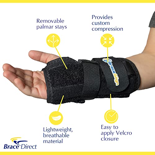 Kid’s Lace-Up Wrist Brace - Immobilization for Sprains, Strains, Carpal Tunnel & De Quervain’s PDAC L3908 - Left Wrist - Fits 6-8 in Wrist Circ.