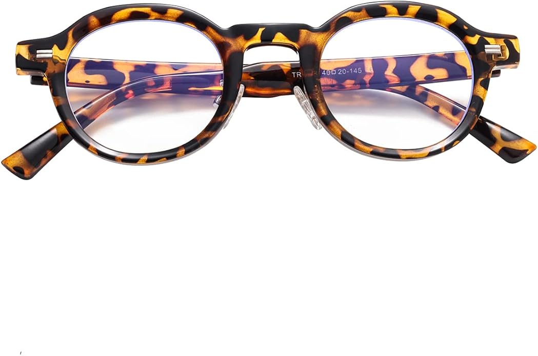 JOVAKIT Trendy Round Blue Light Blocking Glasses for Women Men Retro Vintage Circle Style Non-prescription Computer Glasses