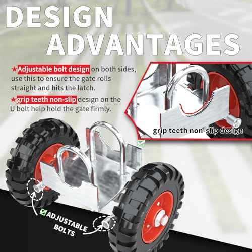 6 inch Rolling Gate Wheel-Heavy Duty Rubber Wheel for Chain Link Fence, Driveway Rolling or Sliding Metal Gates (1 Pack, Red)