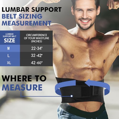 Lumbar Support Belt Lower Back Brace for Lifting, Herniated Disc, Sciatica, Pain Relief,Breathable Lumbar Brace for Men & Women
