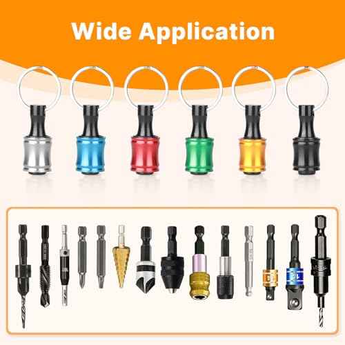 36PCS Bit Holder 1/4 Socket, Hex Shank Drill Bit Holder for Impact Driver Drill Bit Keychain Extension Bar Quick Release Drill Bit Holders, Screwdriver Bit Holder for Tools and Gifts for Men