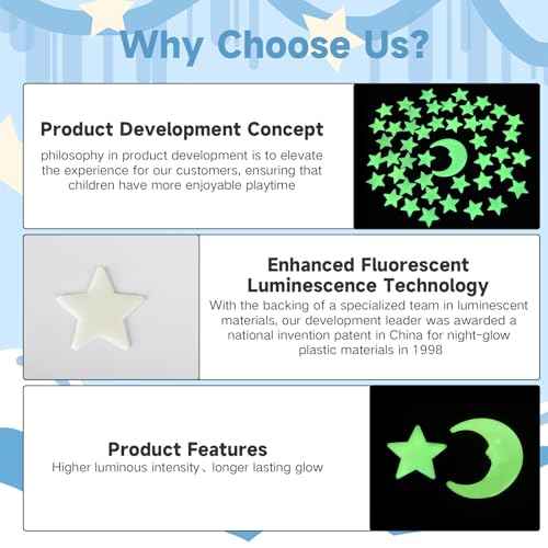 Glow in The Dark Stars for Ceiling,45Stars & 1Moon,Glow in The Dark Stars,Luminous Star and Moon Wall Stickers,Star Stickers for Bedroom Decor, Birthday Gifts£¨Green£©