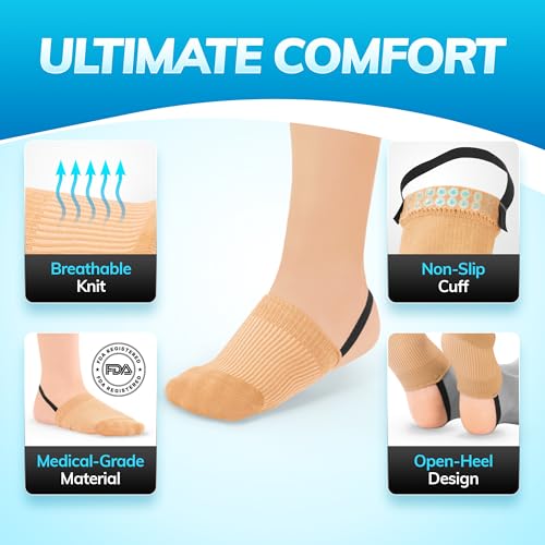 BraceAbility Toe Walking Socks (Pair) - Pediatric Kids Foot Brace for Comfortable Tip Toe Walking Prevention and Correction for Children and Toddlers, Cerebral Palsy Equipment, ADHD Support (S - Beige)