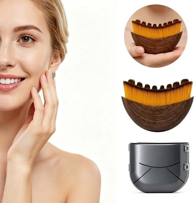 Lymphatic Contour Face Brush, Manual Facial Sculpting & Lymphatic Drainage Massager, Ergonomic Hypoallergenic Soft Bristles Brush for Anti-Puffiness, Detox & Lift, Improves Skin Glow & Absorption