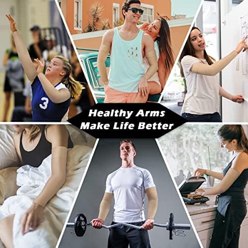 Ailaka Medical Compression Arm Sleeves for Men Women - 20-30 mmHg Lymphedema Compression Sleeves Support for Arms Pain