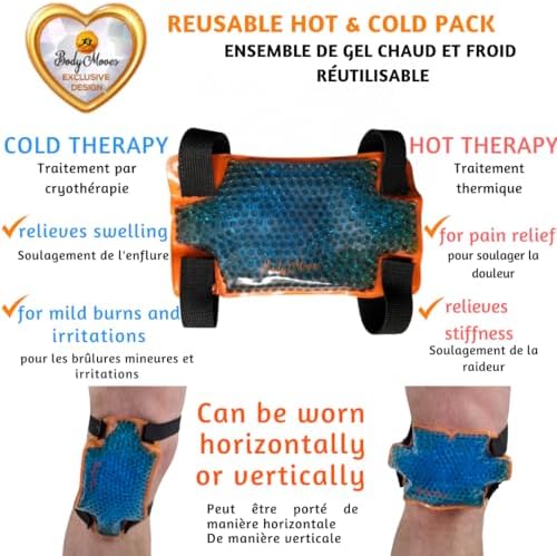 BodyMoves Kid's Knee Brace Support Plus Hot and Cold Ice gel Pack for stabilizing patella meniscus tear ligament injury prevention (COOL GRAY)