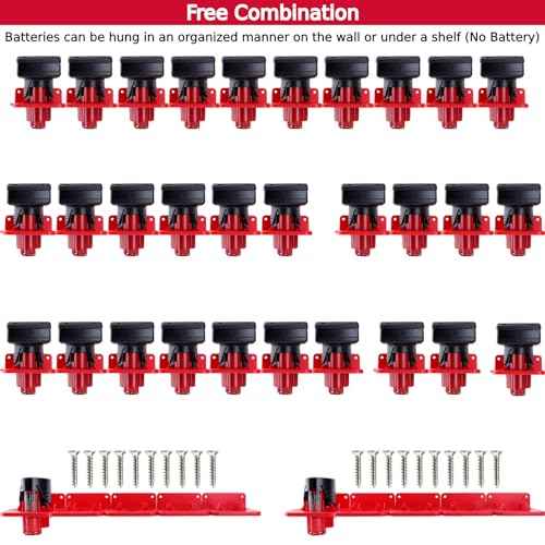 10 Packs Battery Holder Compatible with Mil-Waukee 12v Battery, Wall Mount Holder with 20 Screws for 12v Battery 1.5Ah 2.0Ah 2.5Ah 3.5Ah 4.0Ah 5.0Ah 6.0Ah 6.5Ah