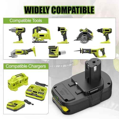 Powilling 2Packs 4.0Ah Battery Replacement for Ryobi 18V Battery, P100 P102 Compatible with Ryobi 18 Volt Cordless Power Tools PCL525B PCL515B