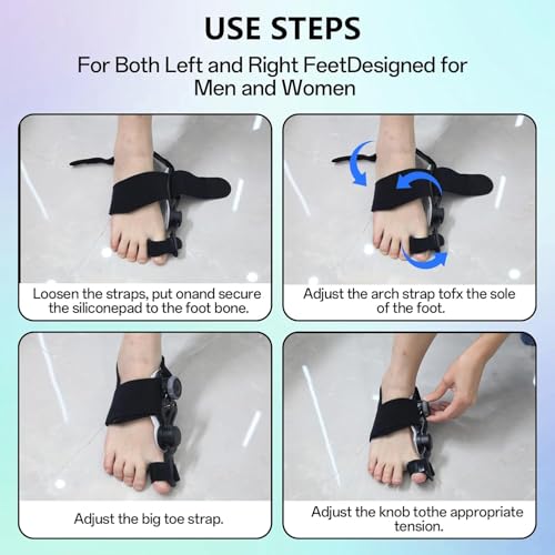 Axioms Bunion Corrector for Women Big Toe,Bunion Relief Straightener,Bunion Splint-Adjustable Knob Bunions Correction,Breathable & Anti-slip Suitable for Left Right Feet, Black 1Pack
