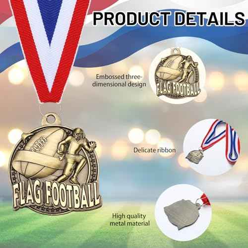 Cunno 24 Pcs Gold Medals Bulk 2 Inch Award Ribbons Sports Themed Metal Medal Trophy for Team Day Tournaments Birthday Party Winner Gifts