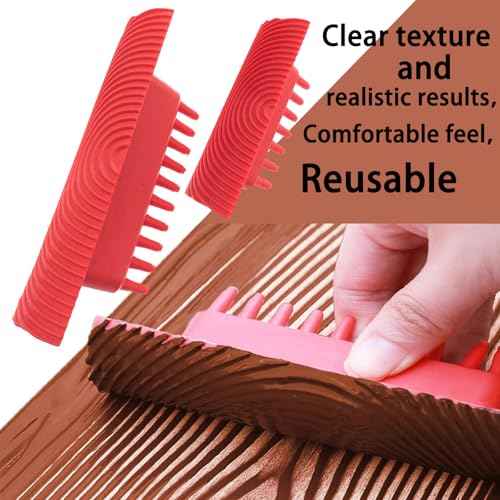 4-Piece Premium Wood Grain Tool Kit | Natural Faux Wood Paint Brushes & Coatings | Ideal for DIY Wall, Furniture Decor & Rustic Home Styles | Exceptional Ease of Use