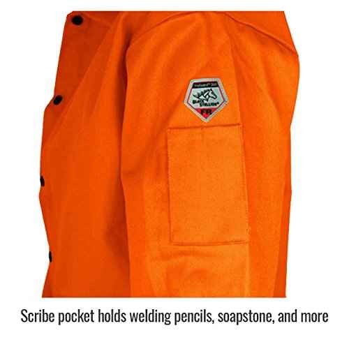 Revco FO9-30C-XL Flame Resistant Cotton Welding Jacket, X-Large, Orange
