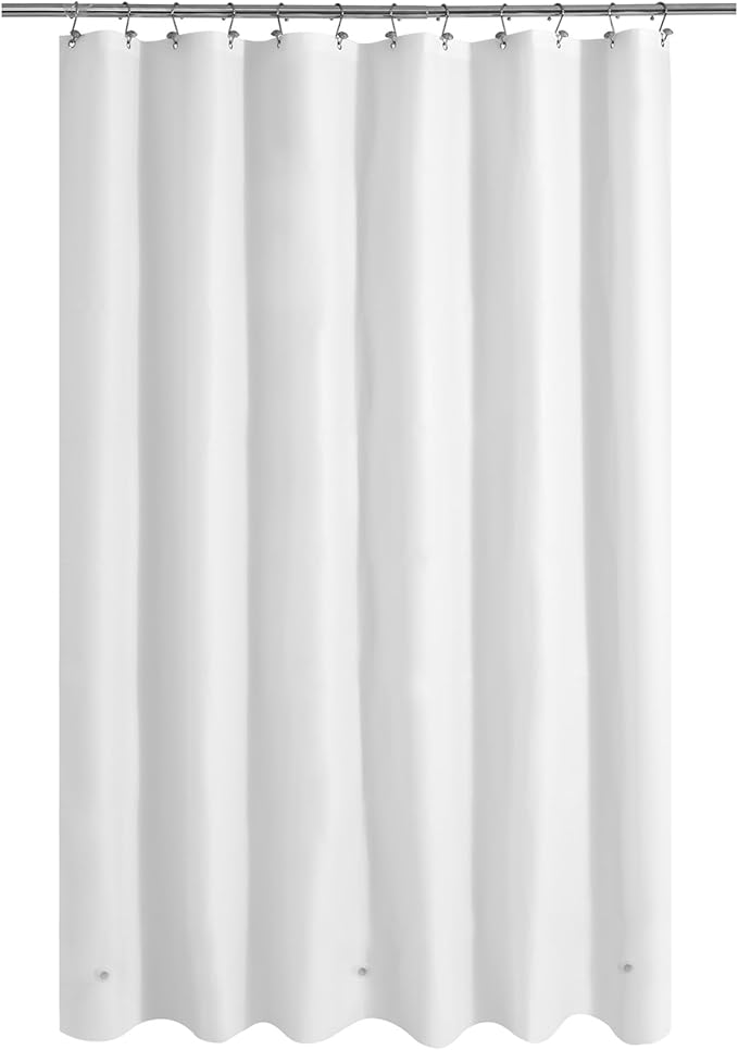 Mrs Awesome Long Shower Curtain Liner with 3 Magnets, 72x78 White PEVA Shower Liner, 78 Length Plastic Shower Curtain for Bathroom, Waterproof, 72 x 78, White