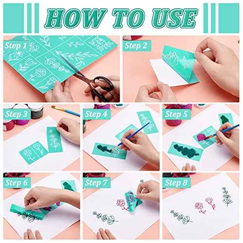 OLYCRAFT 2PCS 8.6x11 Inch Self-Adhesive Silk Screen Printing Stencil Reusable 6 Styles Butterflies Stencils Easter Decorations for Painting on Wood Fabric T-Shirt Bags Wall and Home Decorations