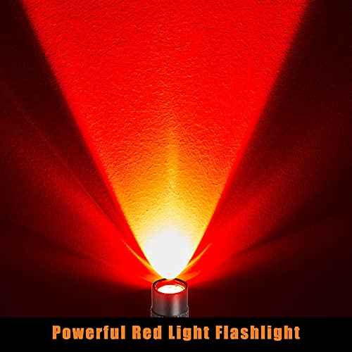 Tuanse 8 Pcs Red Light Flashlight Red LED Flashlight Pen Light Bright Torch for Night Astronomy Aviation Observation Turtle Safe Beach