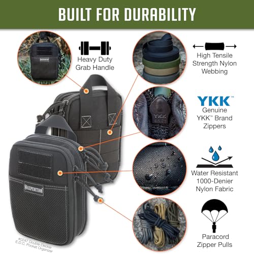 MAXPEDITION Double-Decker EDC Pocket Organizer (5¡± x 2.5¡± x 7¡±) EDC Pouch, Tactical Tool Pouch for Organization, MOLLE Accessories for Everyday Carry, 0247