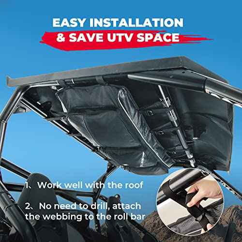 KEMIMOTO UTV Roof Bag 1680D 4.2 Gal Storage Compatible with CFMOTO ZForce 950 HO/HOEX 2022-2024 / ZForce 950 Sport 2020-2022 G1, Large-Capiticy Water-Resistant Overhead Roof Storage Bag