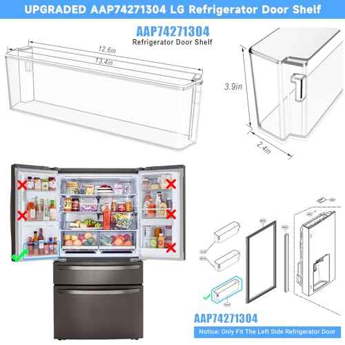 UPGRADED AAP74271304 Refrigerator Door Bin Compatible with LG Refrigerator Door Shelf Parts AAP74271304 LRMDS3006S LRMVC2306D LRMDC2306D LRMDC2306S LG Fridge Door Basket Replacement Door Shelves